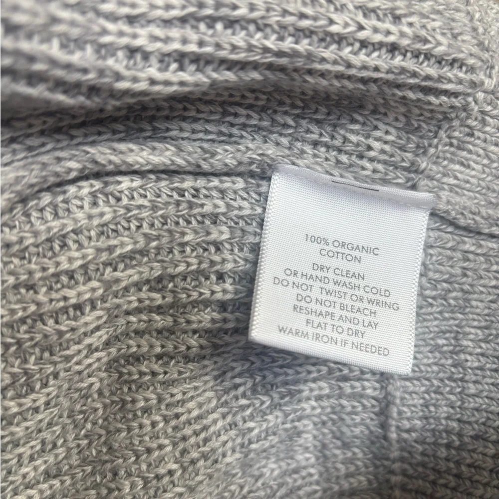 WHITE+WARREN CLASSIC LUXURY ORGANIC COTTON GREY MARL CREWNECK SWEATER SIZE MED - Picture 9 of 11